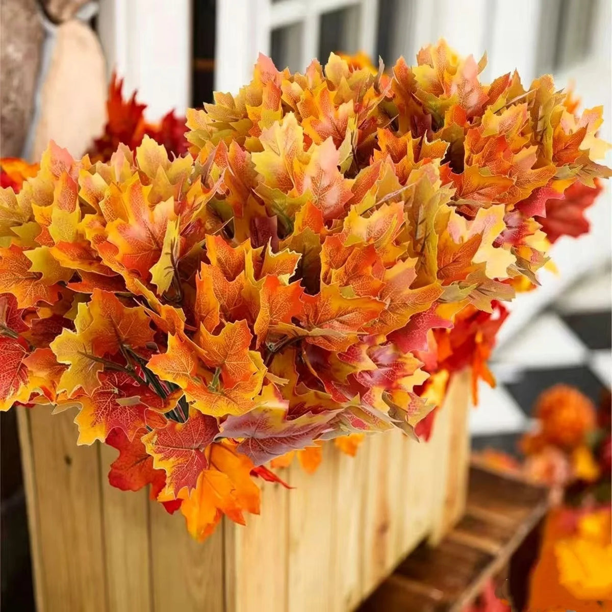 Artificial Autumn Maple Leaf Stems