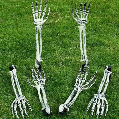 Halloween Skeleton Skull and Hand Garden Stakes