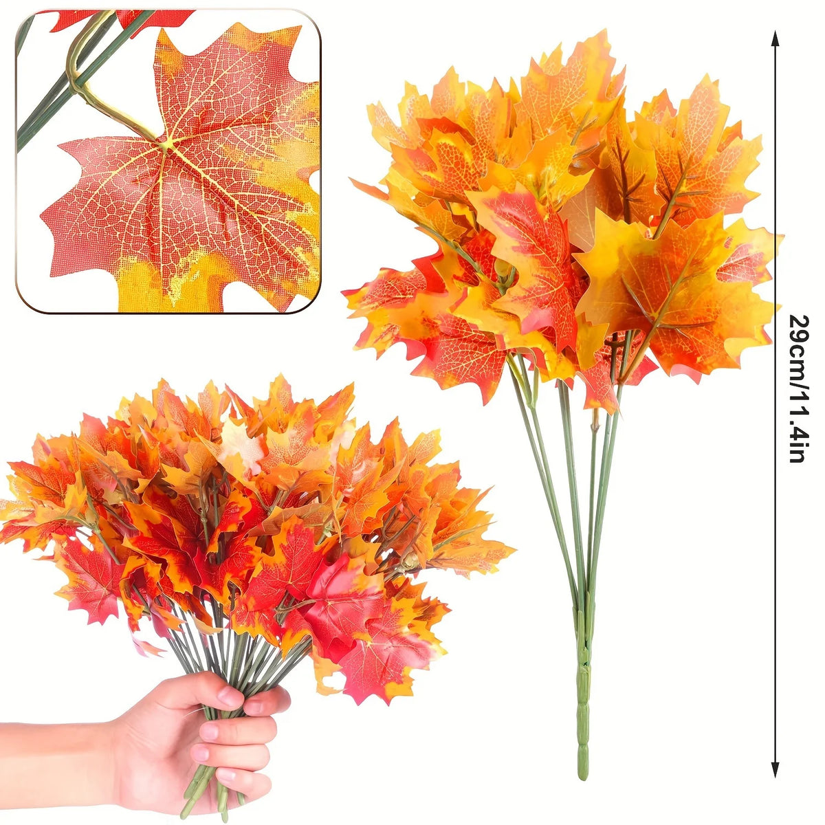 Artificial Autumn Maple Leaf Stems