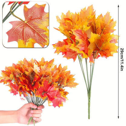 Artificial Autumn Maple Leaf Stems
