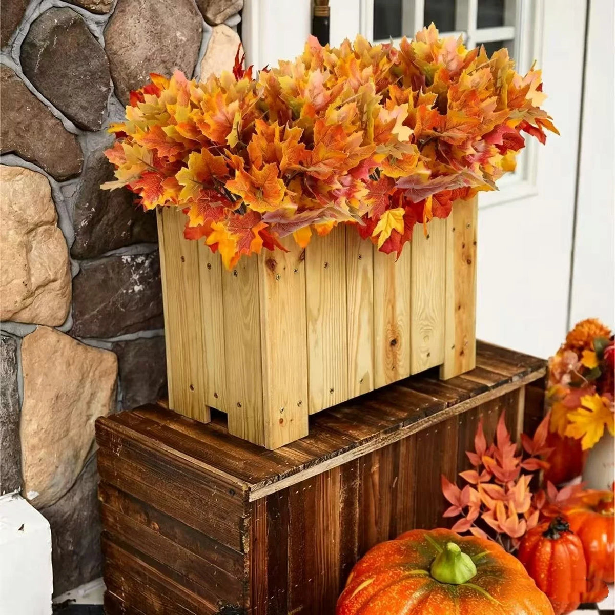 Artificial Autumn Maple Leaf Stems