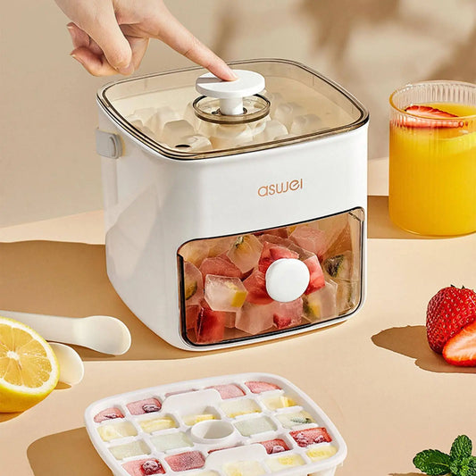 48-Grid Ice Cube Tray with Storage Compartment