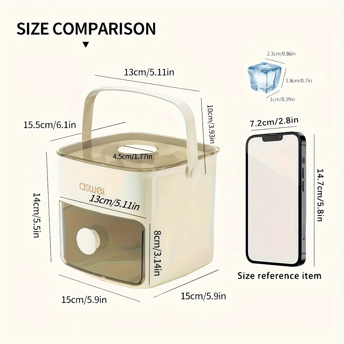 48-Grid Ice Cube Tray with Storage Compartment