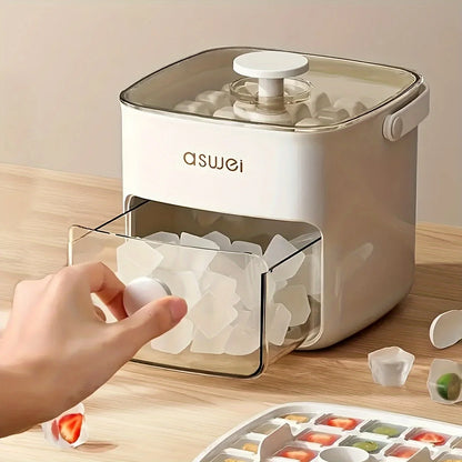 48-Grid Ice Cube Tray with Storage Compartment