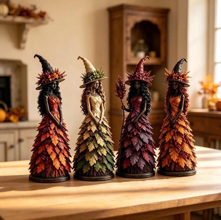 Leaf Witch Halloween Figurine