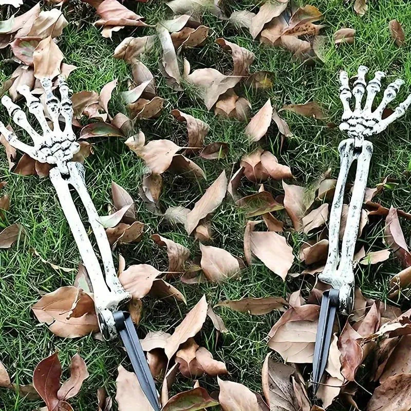 Halloween Skeleton Skull and Hand Garden Stakes