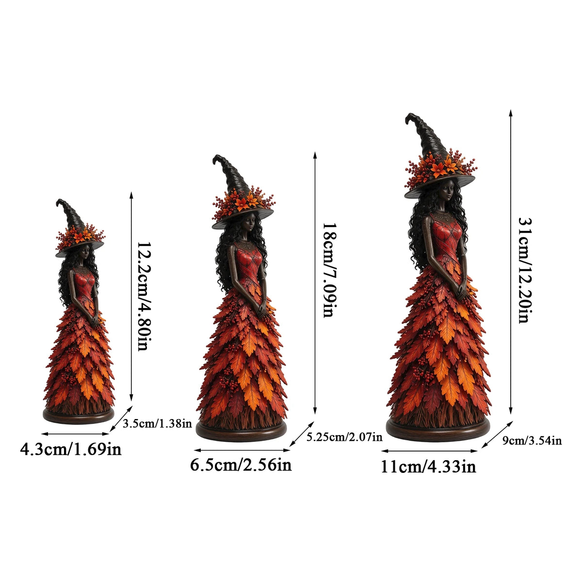 Leaf Witch Halloween Figurine