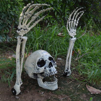 Halloween Skeleton Skull and Hand Garden Stakes