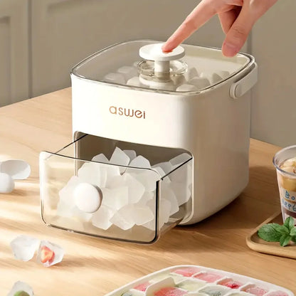 48-Grid Ice Cube Tray with Storage Compartment