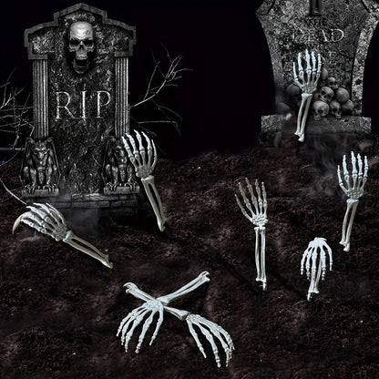 Halloween Skeleton Skull and Hand Garden Stakes