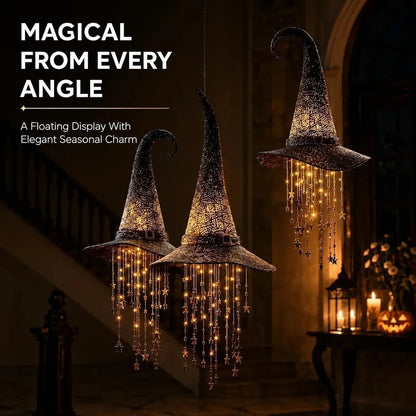 Lighted Witch Hat Hanging Halloween Ornament