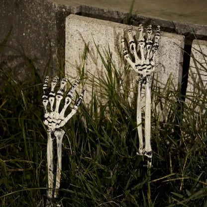 Halloween Skeleton Skull and Hand Garden Stakes