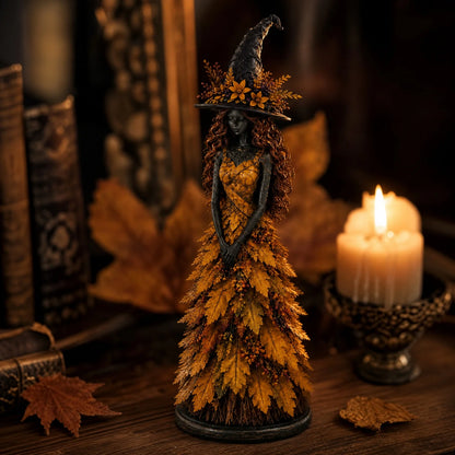 Leaf Witch Halloween Figurine