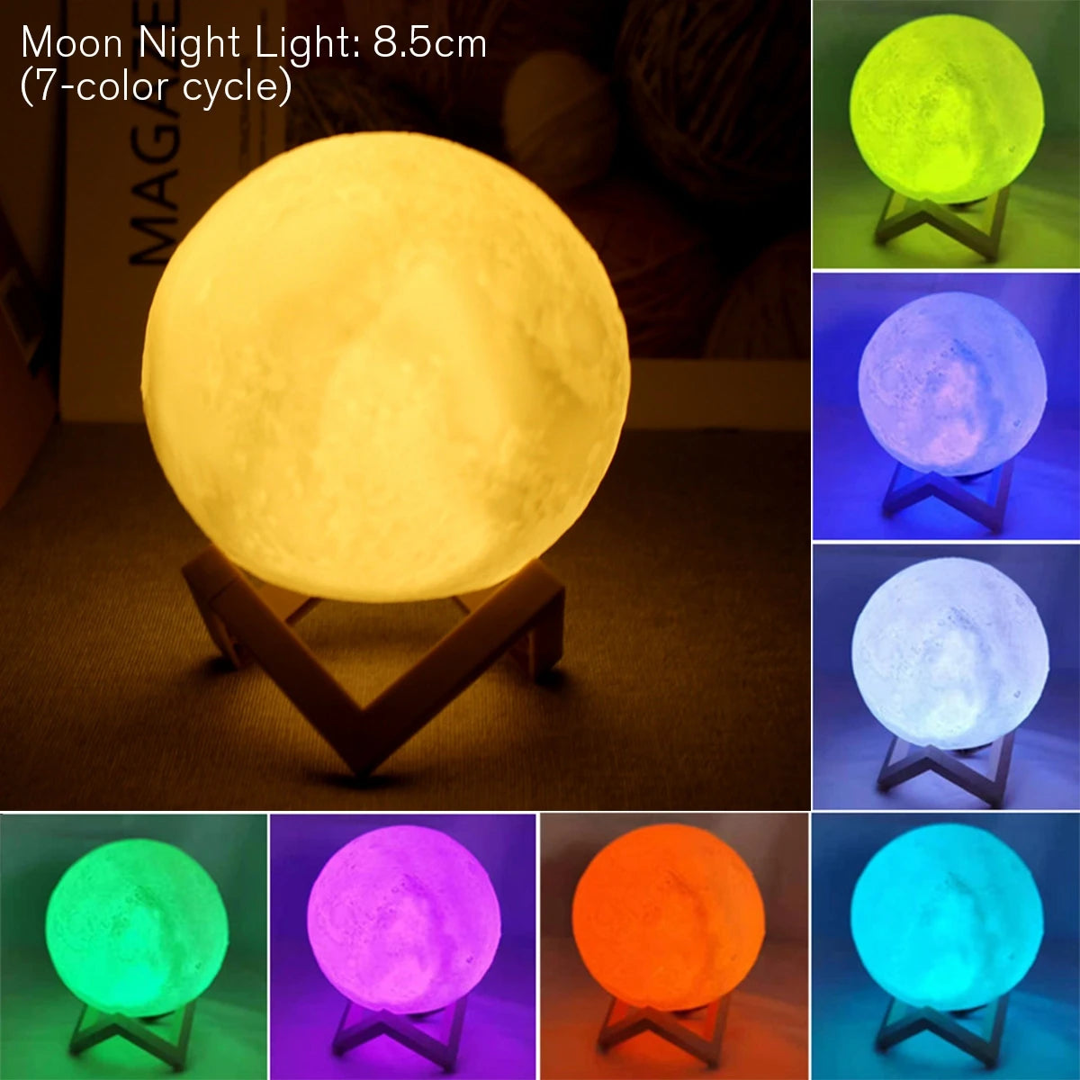 LED Moon Lamp with Stand