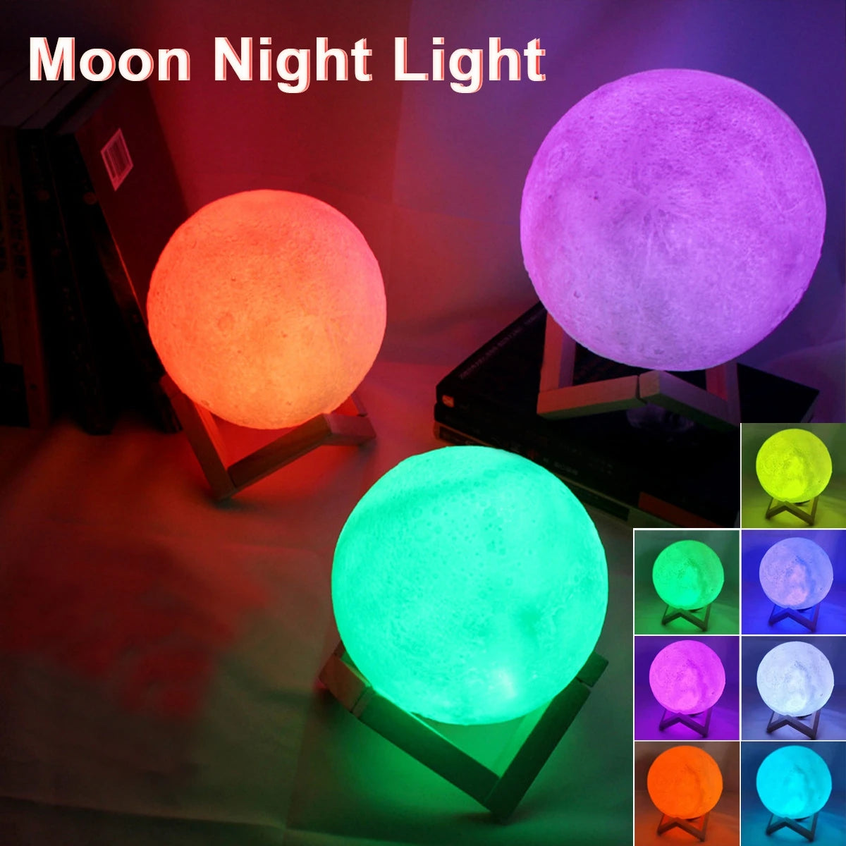 LED Moon Lamp with Stand
