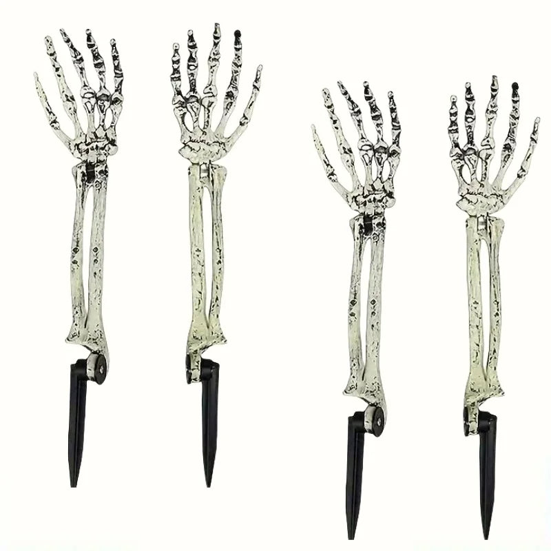 Halloween Skeleton Skull and Hand Garden Stakes