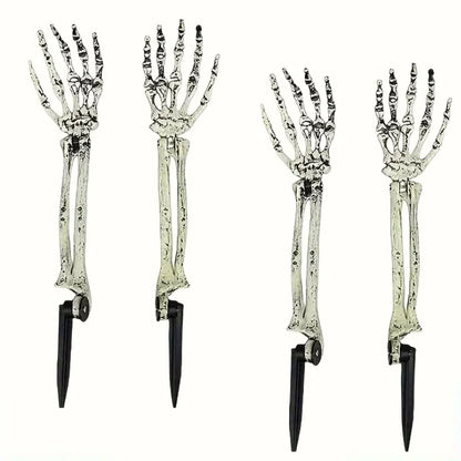 Halloween Skeleton Skull and Hand Garden Stakes
