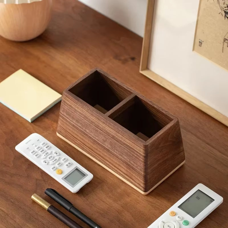 Black Walnut Desk Organizer - Double Space
