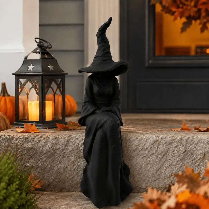 Black Faceless Witch Halloween Wall Decoration