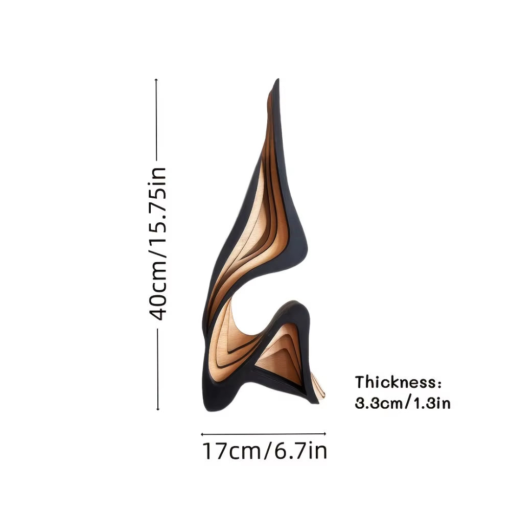 Artistic Abstract Wooden Streamlined Statue
