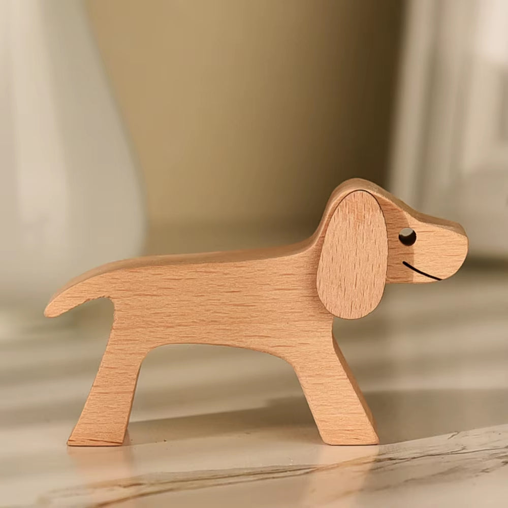 Wooden Couple Figurine Table Ornament 