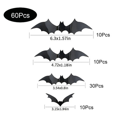 3D Halloween Bat Wall Decorations