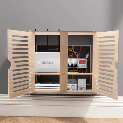 Wall-Mounted Wooden WiFi Router Box