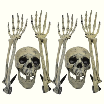 Halloween Skeleton Skull and Hand Garden Stakes