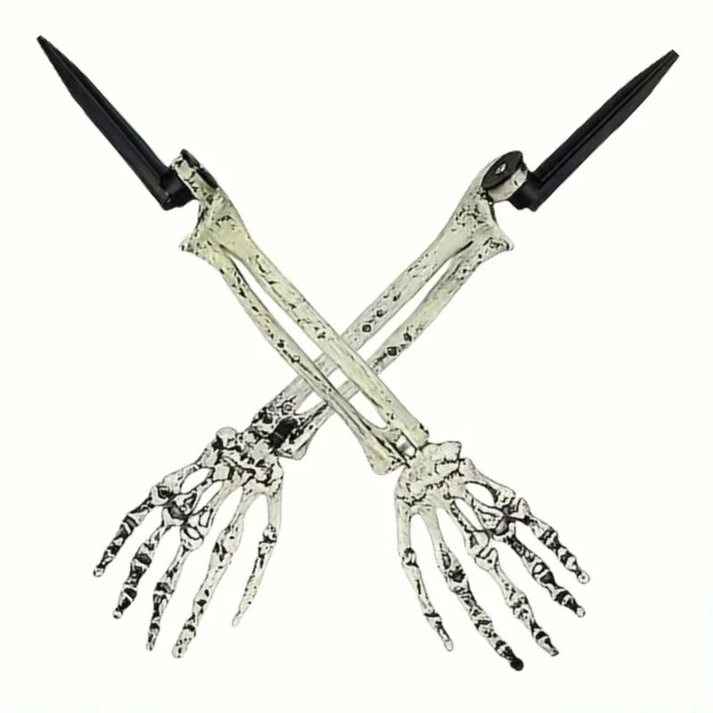 Halloween Skeleton Skull and Hand Garden Stakes
