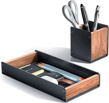 Walnut Wood Desktop Organizer