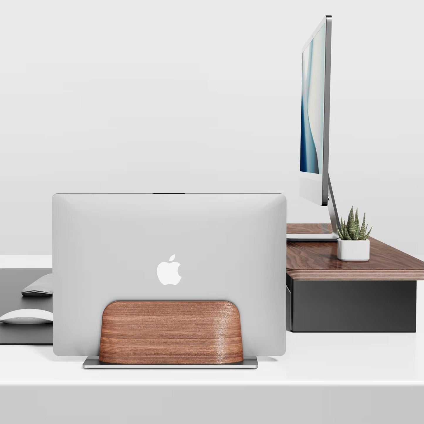 Walnut Vertical Laptop Holder