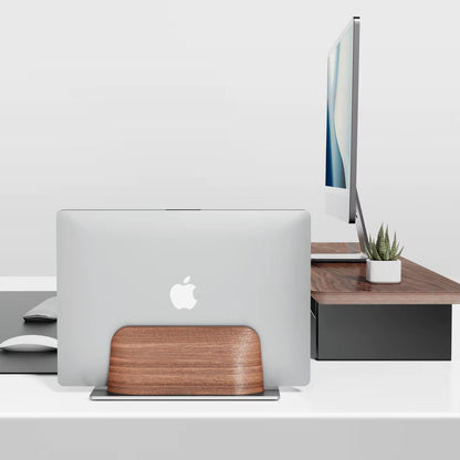 Walnut Vertical Laptop Holder