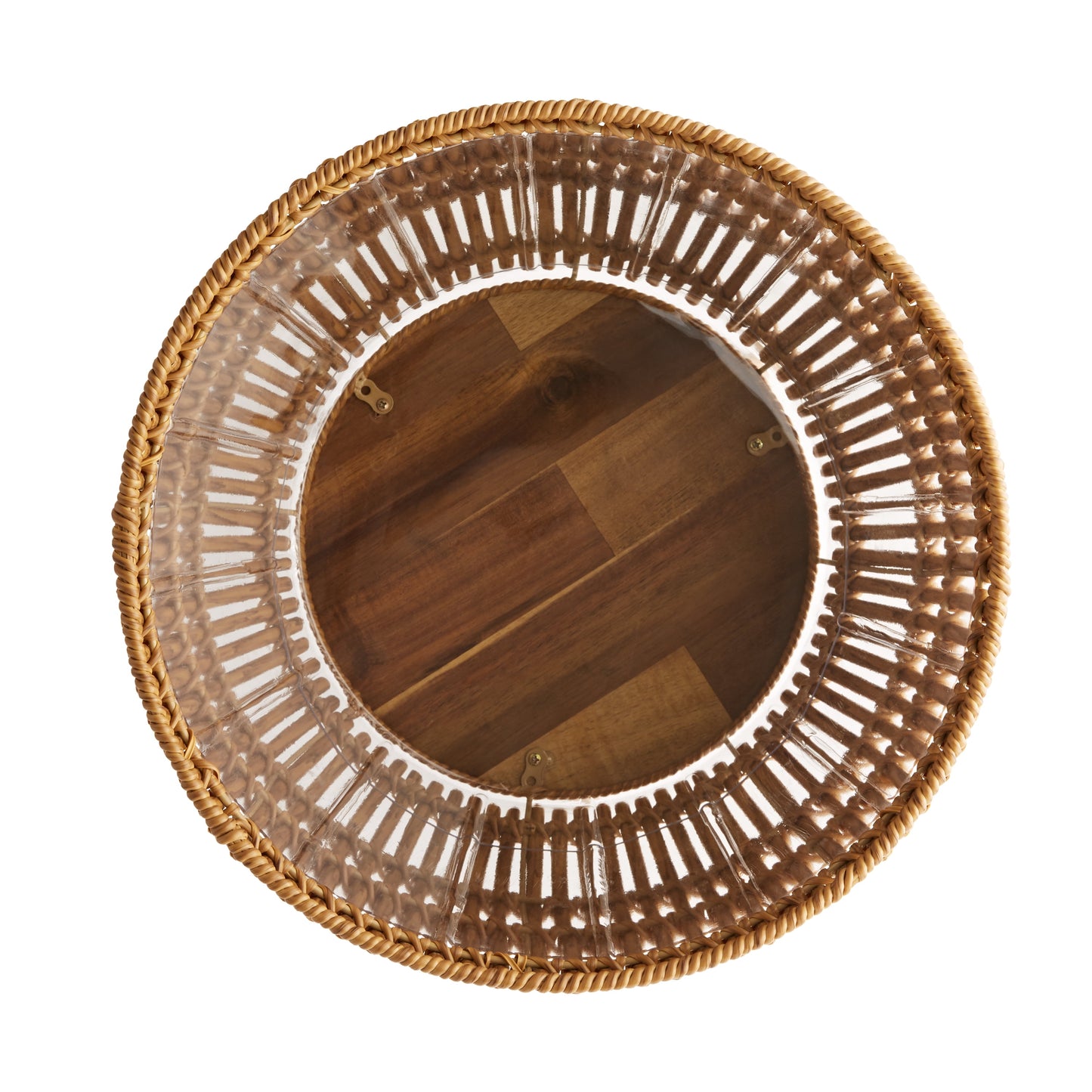 13-Inch Round Resin Planter with Wood Stand
