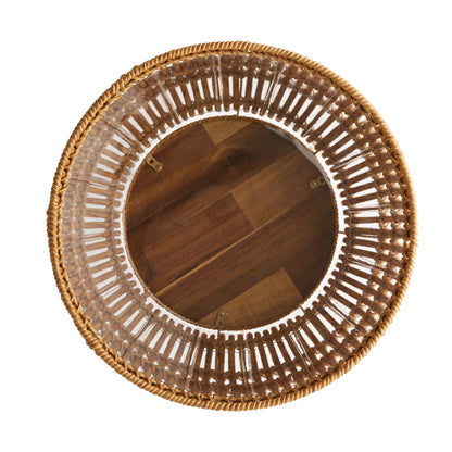 13-Inch Round Resin Planter with Wood Stand