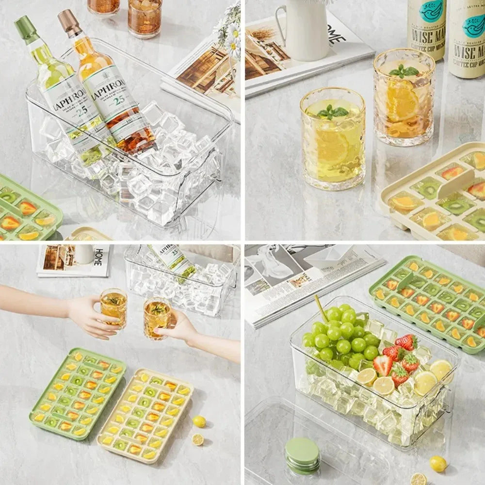 One-Press Ice Cube Storage Box