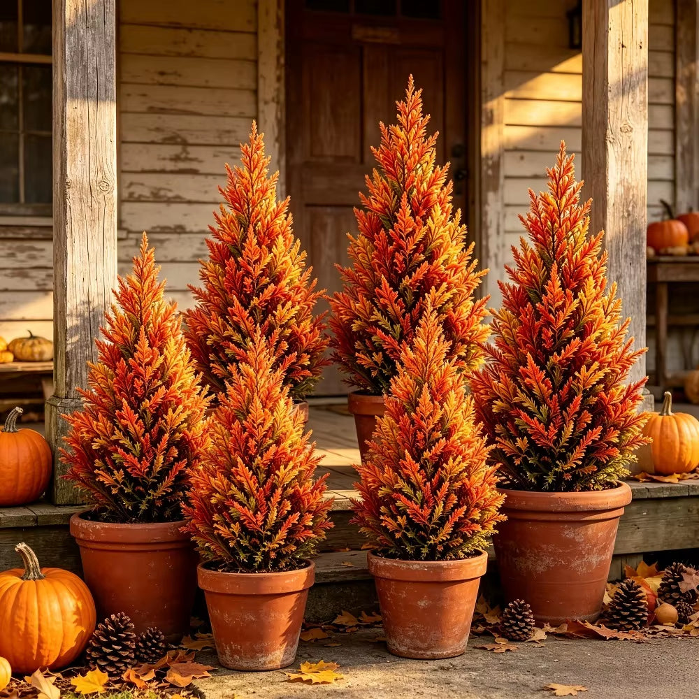 Artificial Red Juniper Autumn Tree Décor