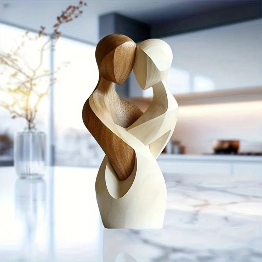 Modern Elegant 2D Flat Embrace Statue