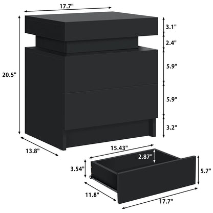 LED Black Modern Nightstands