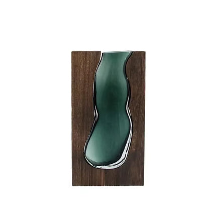 Modern Wooden Glass Vase