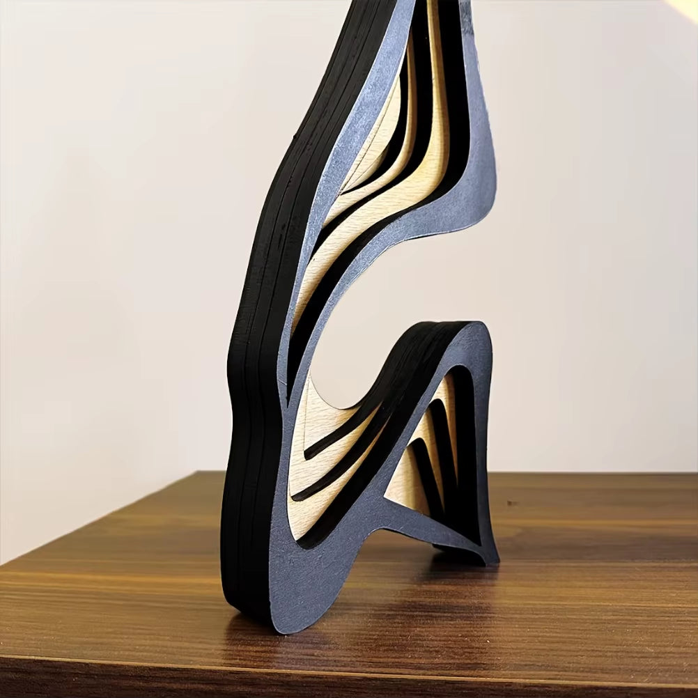 Artistic Abstract Wooden Streamlined Statue