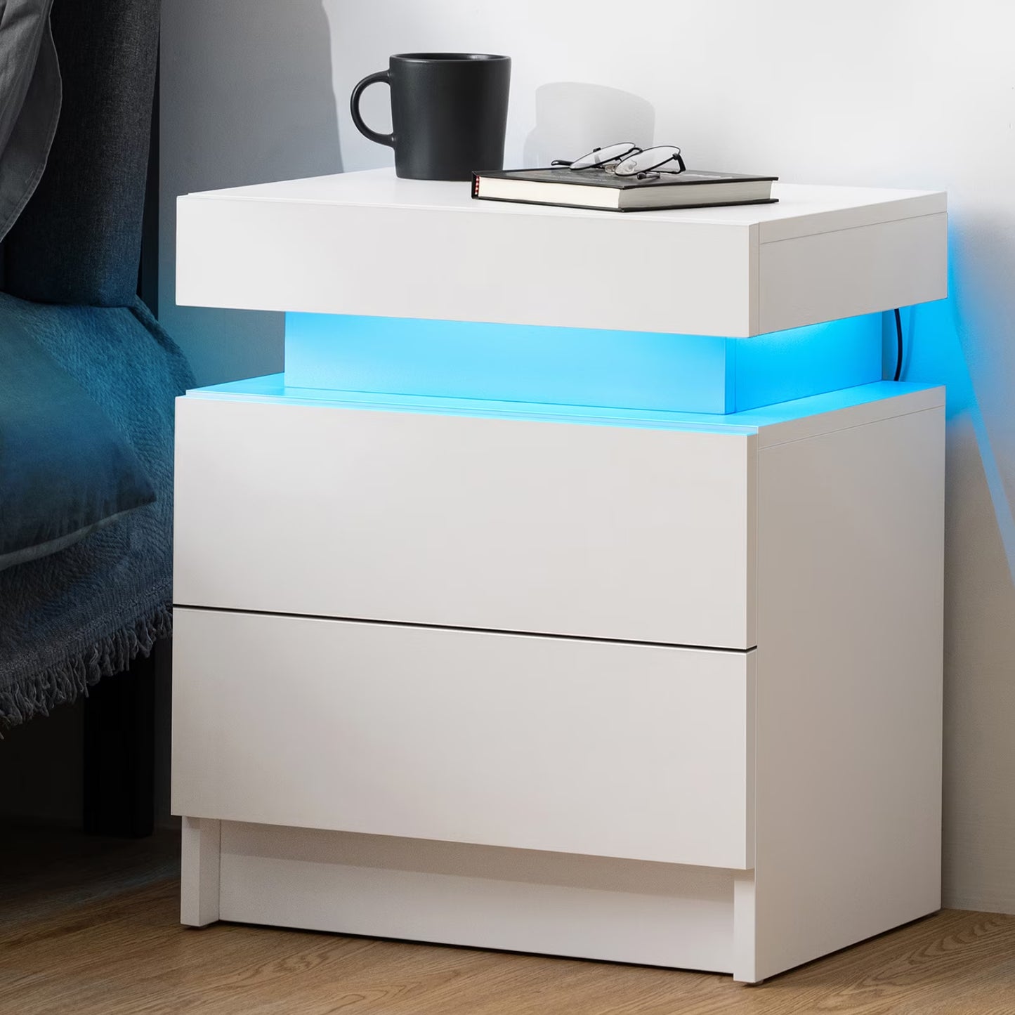 LED Black Modern Nightstands