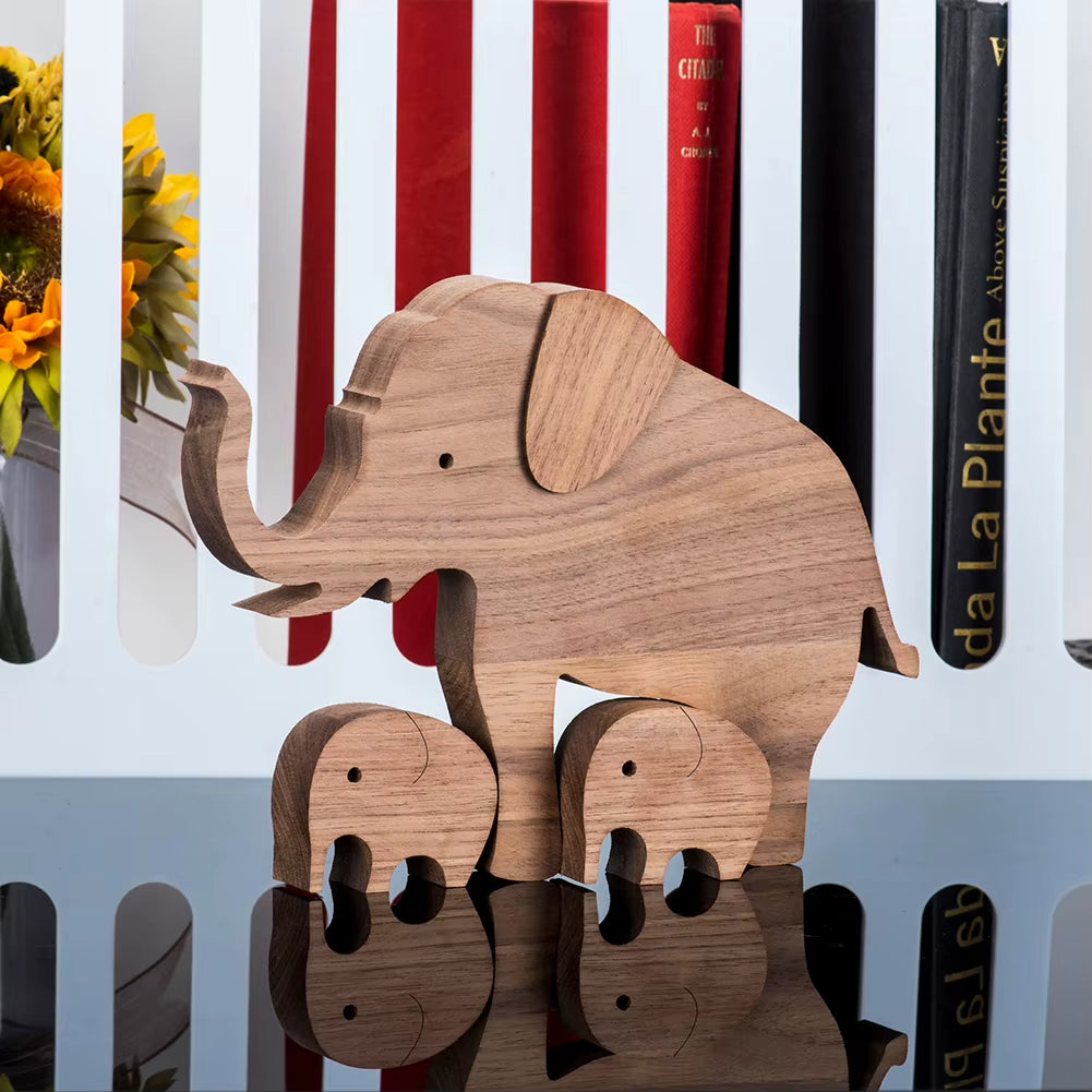 Wooden Couple Figurine Table Ornament 