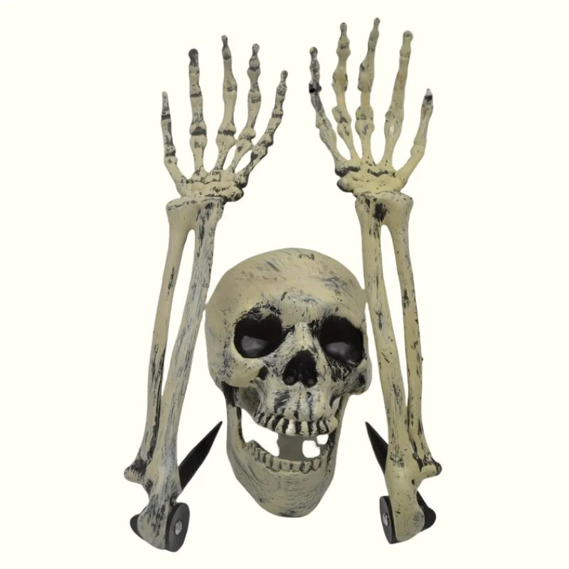 Halloween Skeleton Skull and Hand Garden Stakes