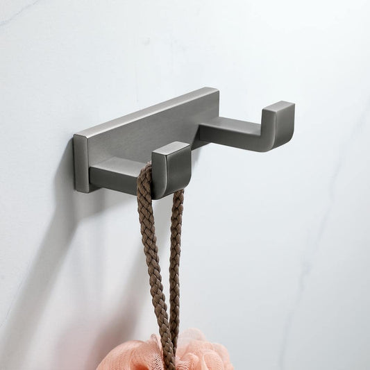 Stainless Steel Double J-Hook Robe & Towel Hook